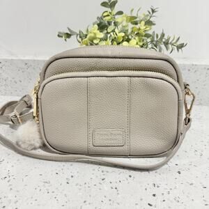 Pom Pom London Original Leather Crossbody Bag Bone/Tan #pb